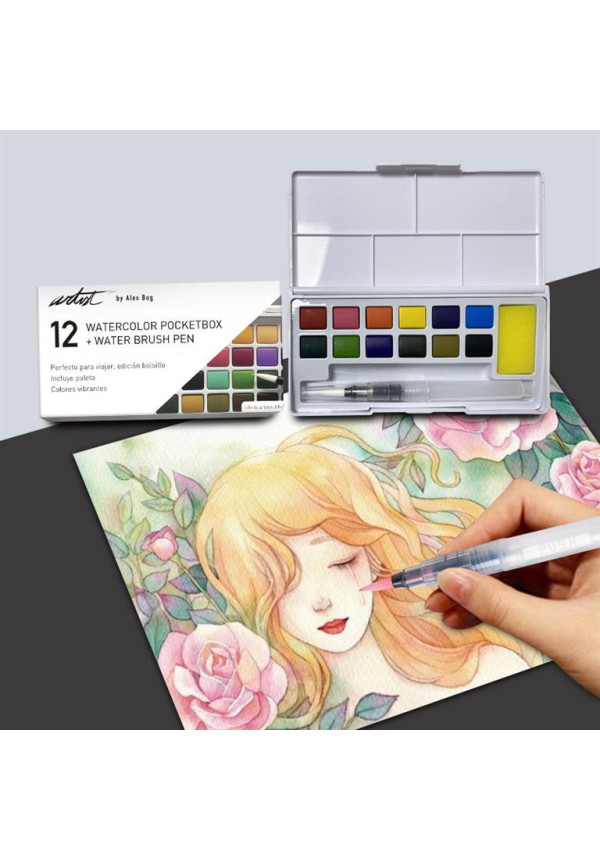 Acuarelas 12 colores